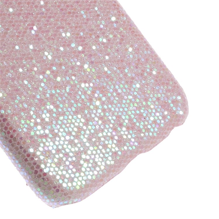 Glitter Sequins Leather Coated Hard Plastic Shell for iPhone 6s 6 - Pink-4