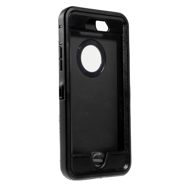 Shockproof PC + TPU Hybrid Case w/ Swivel Belt Clip Stand for iPhone 6s 6 - Black-4