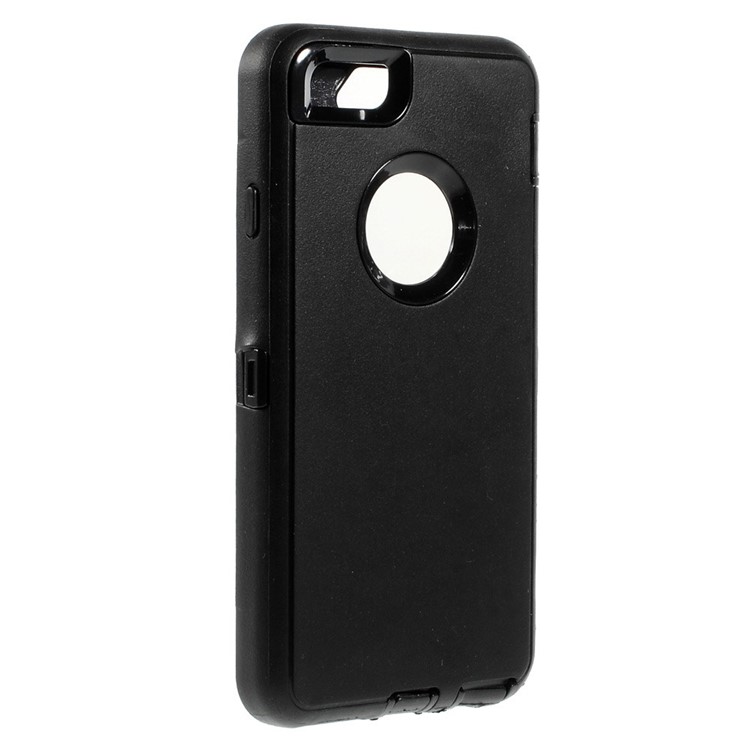 Shockproof PC + TPU Hybrid Case w/ Swivel Belt Clip Stand for iPhone 6s 6 - Black-5