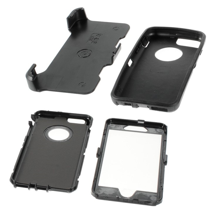 Shockproof PC + TPU Hybrid Case w/ Swivel Belt Clip Stand for iPhone 6s 6 - Black-6