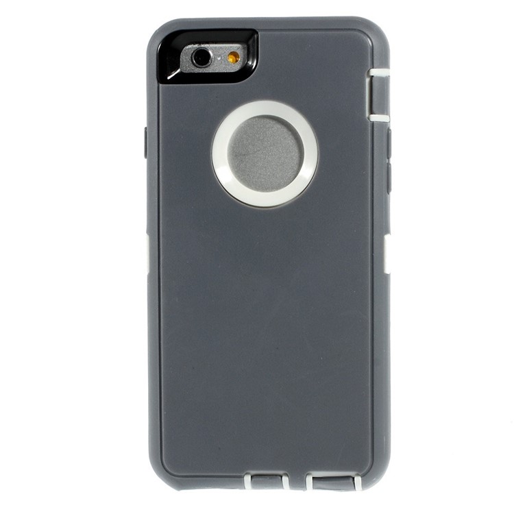 Shockproof PC + TPU Hybrid Cover w/ Swivel Belt Clip Stand for iPhone 6s 6 - Light Grey-3