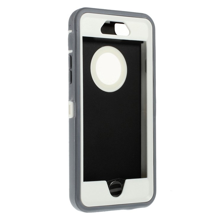 Shockproof PC + TPU Hybrid Cover w/ Swivel Belt Clip Stand for iPhone 6s 6 - Light Grey-4