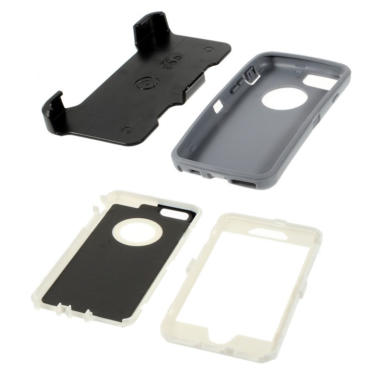 Shockproof PC + TPU Hybrid Cover w/ Swivel Belt Clip Stand for iPhone 6s 6 - Light Grey-7