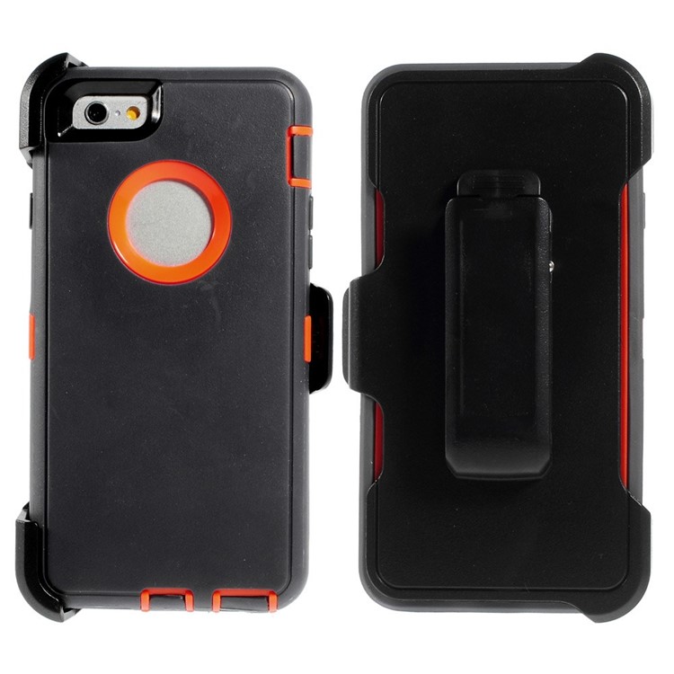 Shockproof PC + TPU Hybrid Cover w/ Swivel Belt Clip Stand for iPhone 6s 6 - Dark Grey-1