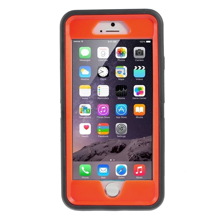 Shockproof PC + TPU Hybrid Cover w/ Swivel Belt Clip Stand for iPhone 6s 6 - Dark Grey-2