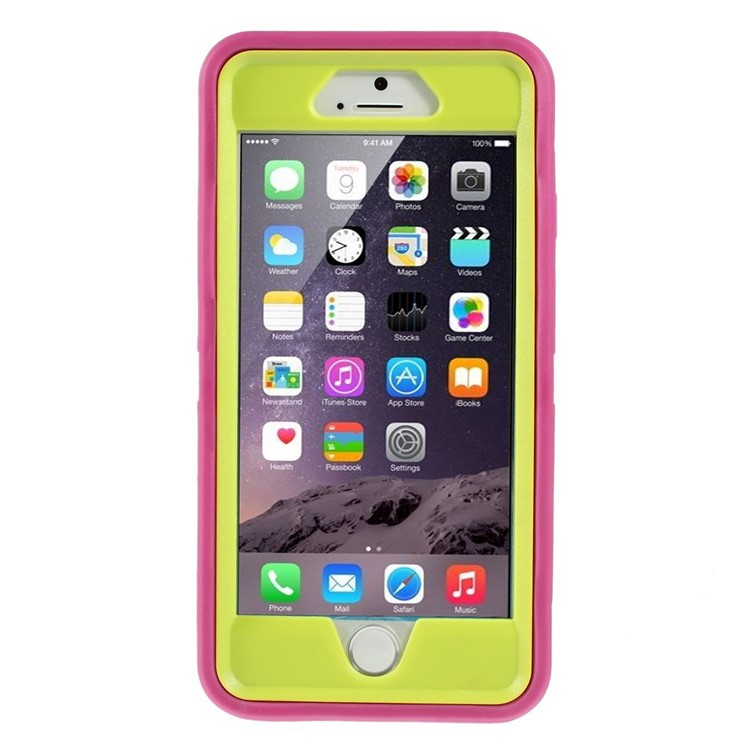 Shockproof PC + TPU Hybrid Shell w/ Swivel Belt Clip Stand for iPhone 6s 6 - Rose-2