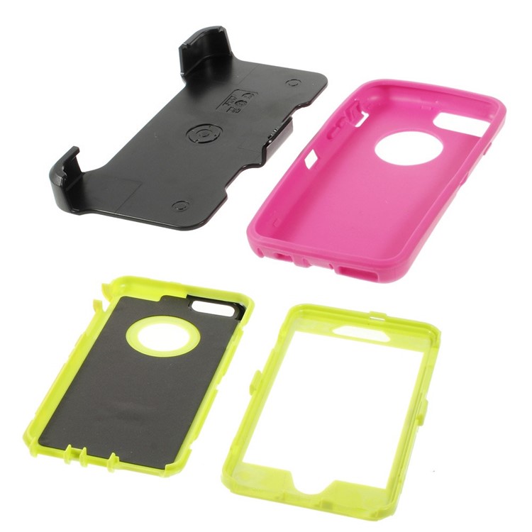Shockproof PC + TPU Hybrid Shell w/ Swivel Belt Clip Stand for iPhone 6s 6 - Rose-6