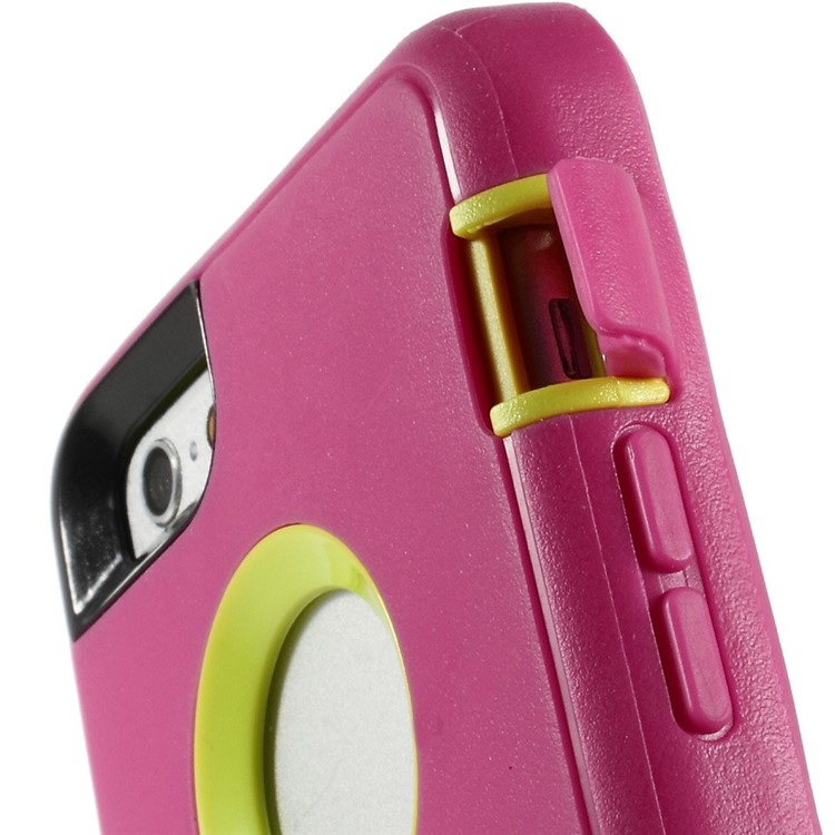 Shockproof PC + TPU Hybrid Shell w/ Swivel Belt Clip Stand for iPhone 6s 6 - Rose-8