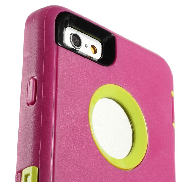 Shockproof PC + TPU Hybrid Shell w/ Swivel Belt Clip Stand for iPhone 6s 6 - Rose-9
