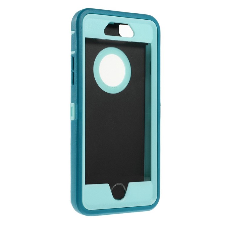 Shockproof PC + TPU Hybrid Case w/ Swivel Belt Clip Stand for iPhone 6s 6 - Baby Blue-4