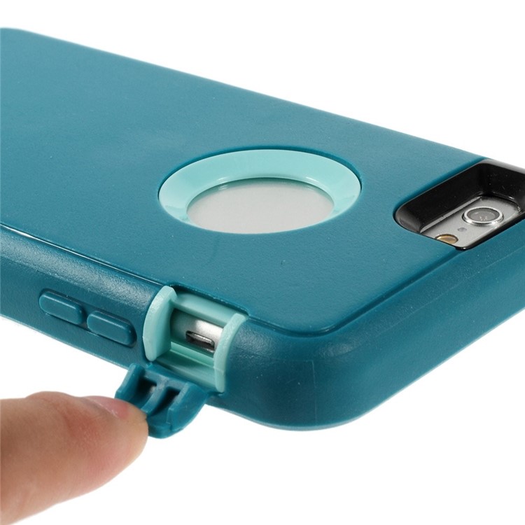Shockproof PC + TPU Hybrid Case w/ Swivel Belt Clip Stand for iPhone 6s 6 - Baby Blue-8
