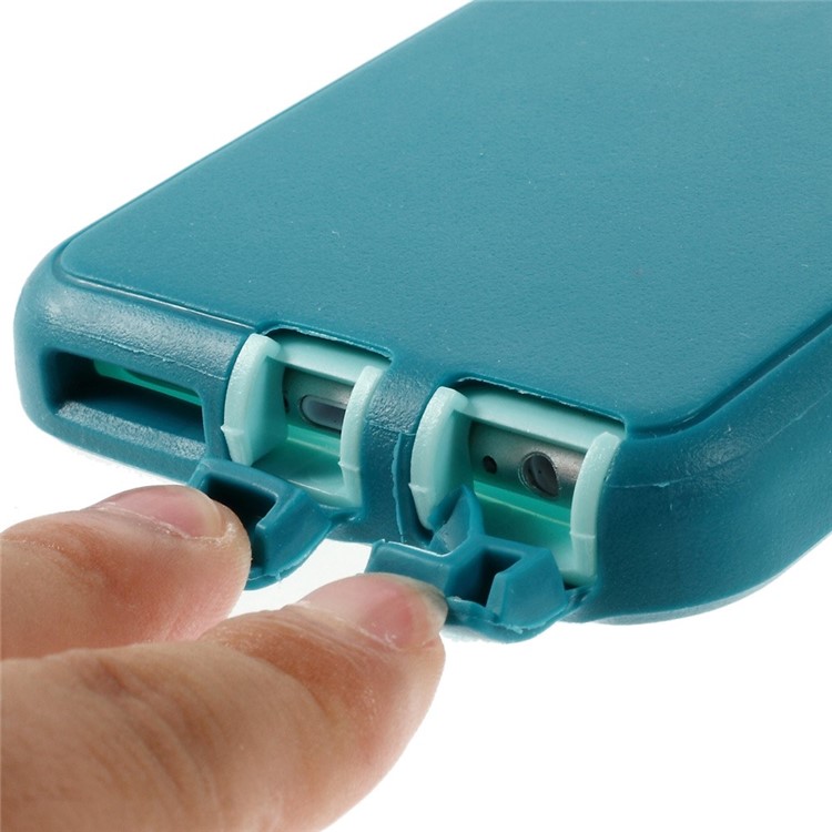 Shockproof PC + TPU Hybrid Case w/ Swivel Belt Clip Stand for iPhone 6s 6 - Baby Blue-9