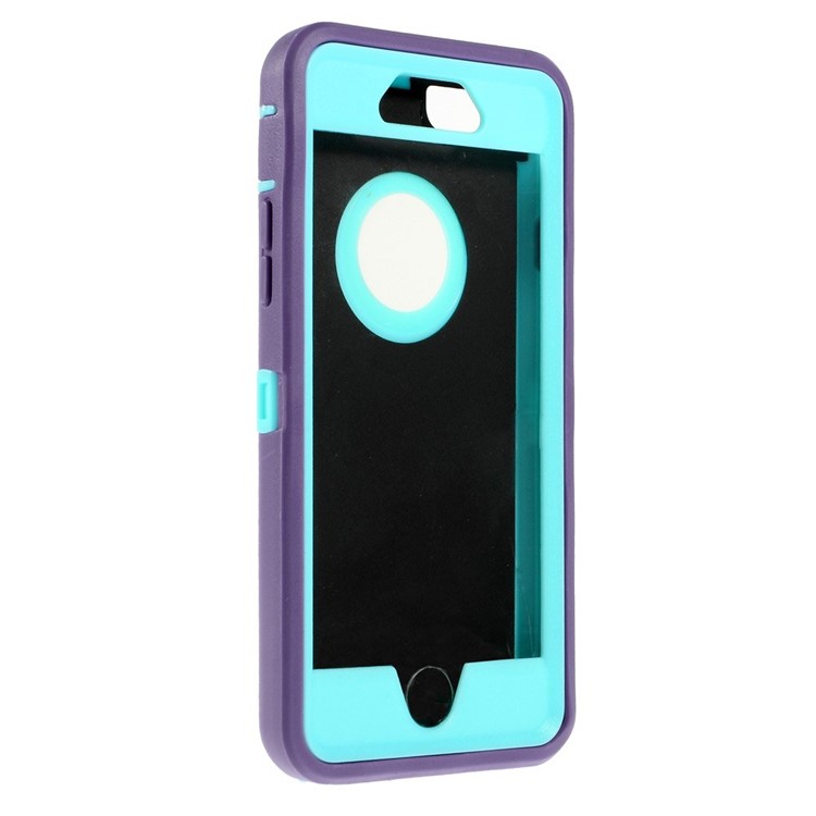 Shockproof PC + TPU Hybrid Case Shell w/ Swivel Belt Clip Stand for iPhone 6s 6 - Blue / Purple-4