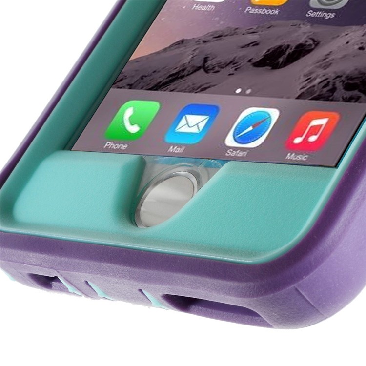 Shockproof PC + TPU Hybrid Case Shell w/ Swivel Belt Clip Stand for iPhone 6s 6 - Blue / Purple-8
