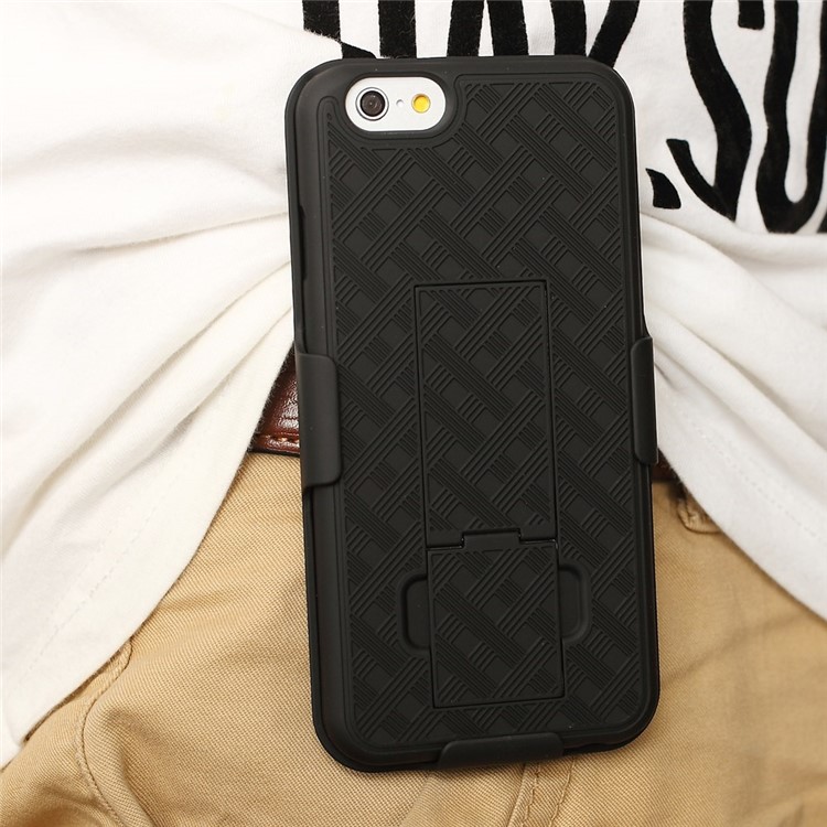 Checker Design Anti-slip Belt Clip Holster Hard Case for iPhone 6s 6-11