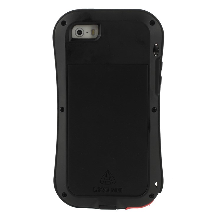 LOVE MEI Shockproof Dropproof Dustproof Case for iPhone SE 5s 5 - Red Port Cover / Black-2
