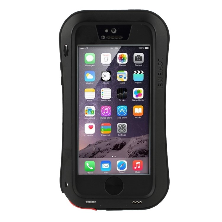 LOVE MEI Shockproof Dropproof Dustproof Case for iPhone SE 5s 5 - Red Port Cover / Black-3