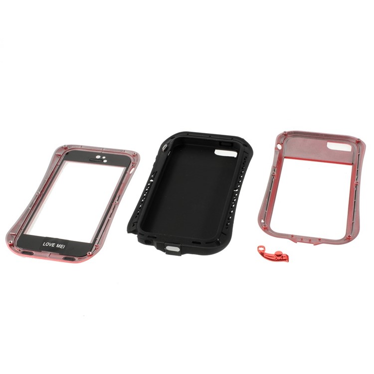 LOVE MEI Shockproof Dropproof Dustproof Protector Cover for iPhone SE 5s 5 - Red-4