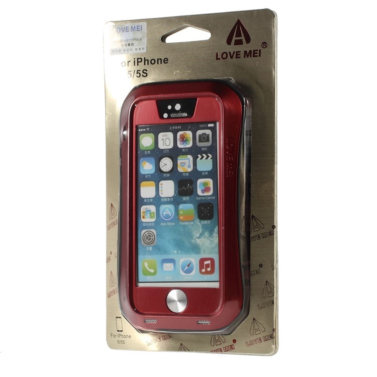 LOVE MEI Shockproof Dropproof Dustproof Protector Cover for iPhone SE 5s 5 - Red-8