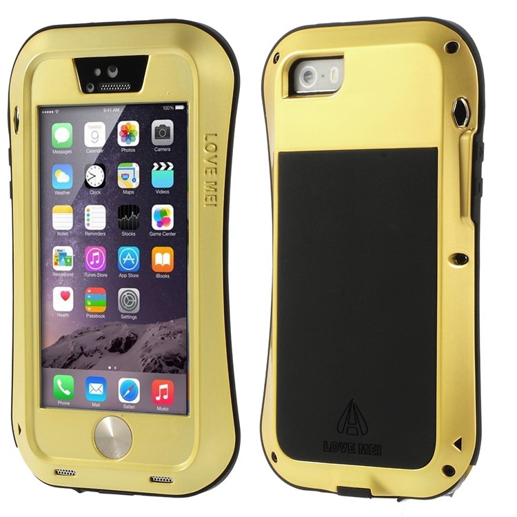 LOVE Shockproof Dropproof Dustproof Hybrid Case Shell for iPhone SE 5s 5 - Matte Gold-1