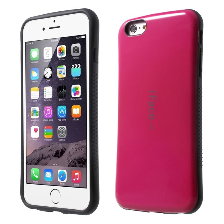 IFACE MALL for iPhone 6 Plus / 6s Plus Glossy PC + Non-slip TPU Hybrid Case - Rose-1
