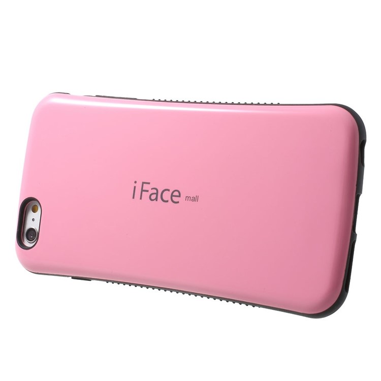 IFACE MALL for iPhone 6 Plus / 6s Plus Glossy PC + Non-slip TPU Hybrid Shell - Pink-3