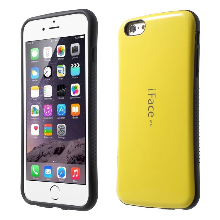 IFACE MALL Glossy PC + Non-slip TPU Combo Shell for iPhone 6 Plus / 6s Plus - Yellow-1