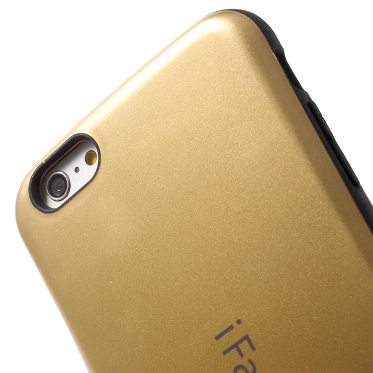 IFACE MALL Glossy PC + Non-slip TPU Hybrid Cover for iPhone 6 Plus / 6s Plus - Gold-6