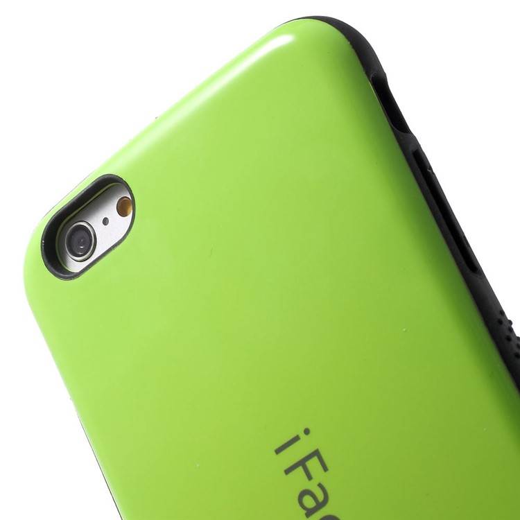 IFACE MALL Glossy PC + Non-slip TPU Case Cover for iPhone 6 Plus / 6s Plus - Green-6