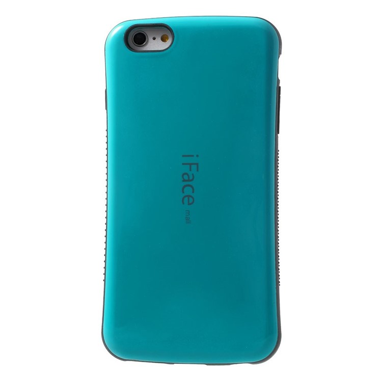 IFACE MALL Glossy PC + Non-slip TPU Back Case for iPhone 6 Plus / 6s Plus - Cyan-2