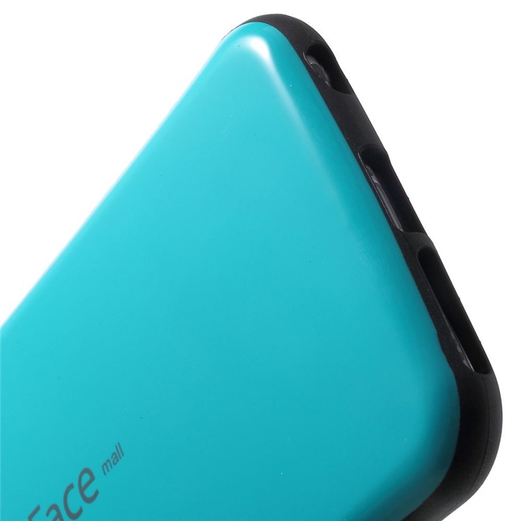 IFACE MALL Glossy PC + Non-slip TPU Back Case for iPhone 6 Plus / 6s Plus - Cyan-5