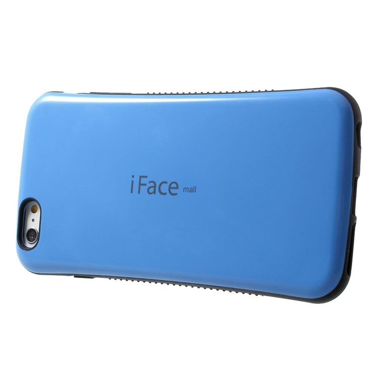 IFACE MALL Glossy PC + Non-slip TPU Back Case for iPhone 6 Plus / 6s Plus - Blue-3