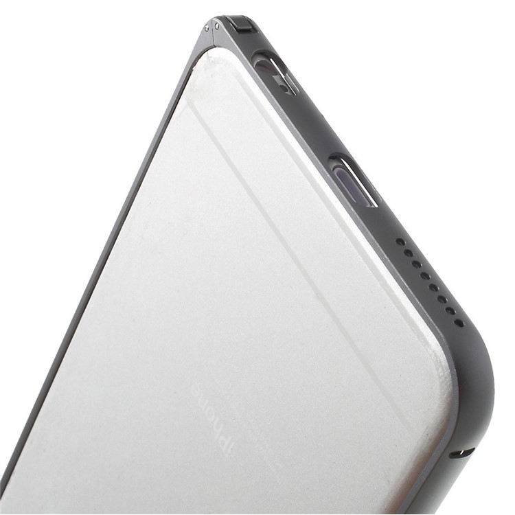 LOVE MEI for iPhone 6 Plus Hippocampal Buckle Metal Bumper Case w/ Curved Edges - Silver-6