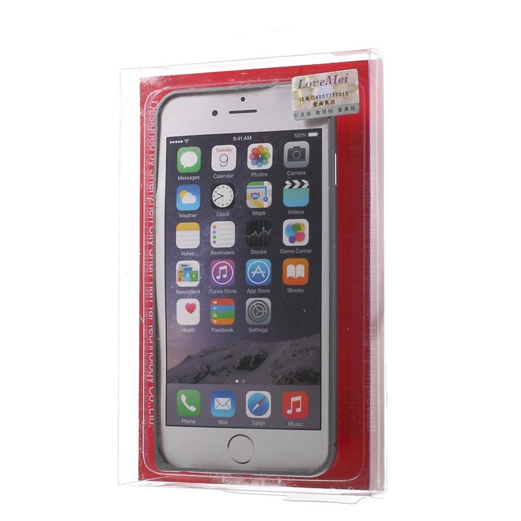 LOVE MEI for iPhone 6 Plus Hippocampal Buckle Metal Bumper Case w/ Curved Edges - Silver-8