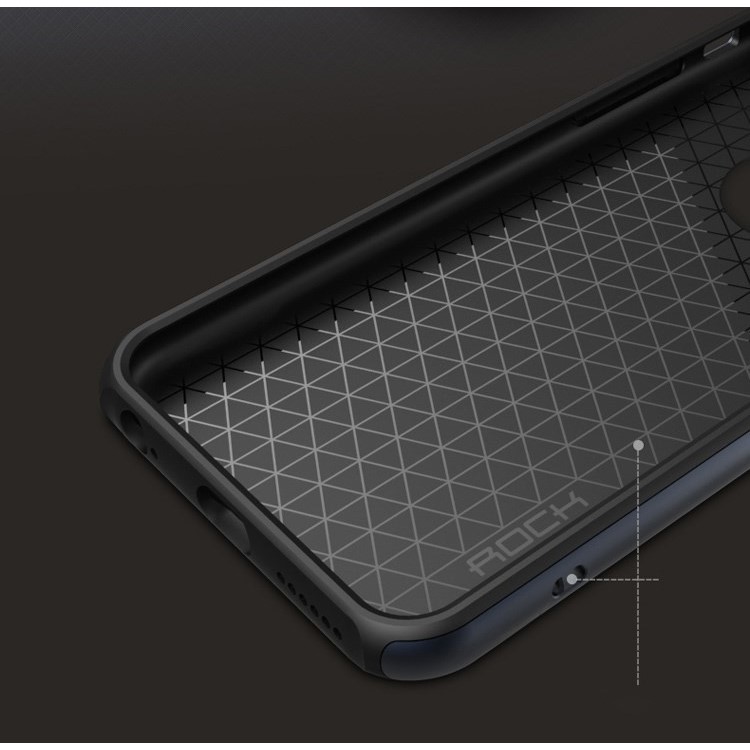 ROCK for iPhone 6 Plus 5.5 inch Royce Series PC + TPU Combo Cover - Dark Blue-4