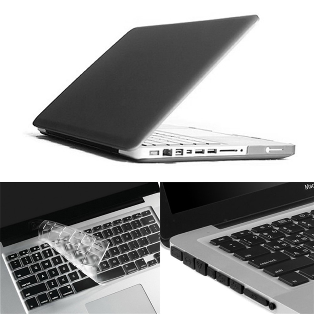 Grey ENKAY Matte PC Full Body Case + Keyboard Film + Anti-dust Plugs for MacBook Pro 15.4" A1286-1