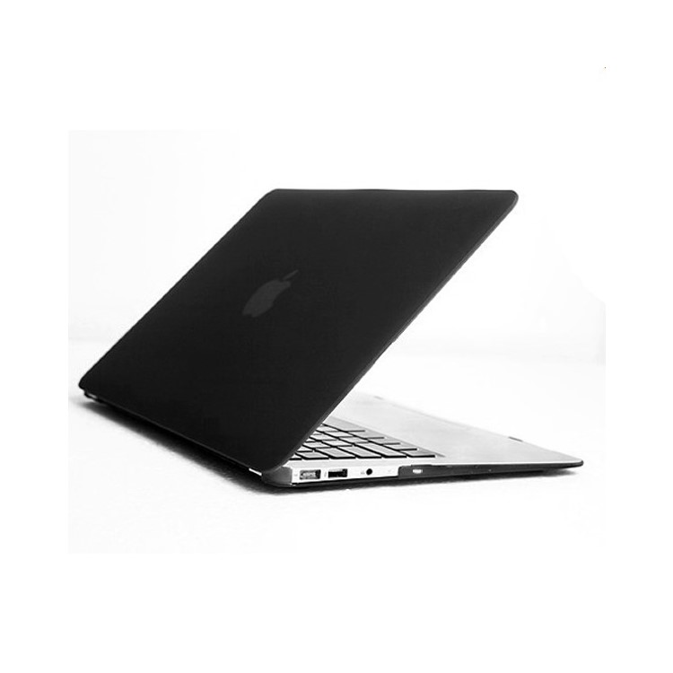 ENKAY Matte Plastic Front & Back Cover for Macbook Air 13.3 Inch w/ TPU Key Board Protector + Anti-dust Plugs - Black-2