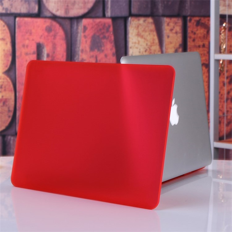 ENKAY Matte Plastic Front & Back Cover for Macbook Air 13.3 Inch w/ TPU Key Board Protector + Anti-dust Plugs - Red-5
