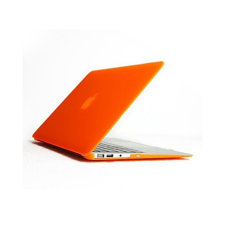 ENKAY Matte Plastic Front & Back Cover for Macbook Air 13.3 Inch w/ TPU Key Board Protector + Anti-dust Plugs - Orange-2