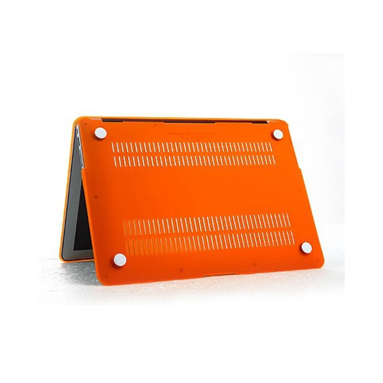 ENKAY Matte Plastic Front & Back Cover for Macbook Air 13.3 Inch w/ TPU Key Board Protector + Anti-dust Plugs - Orange-4