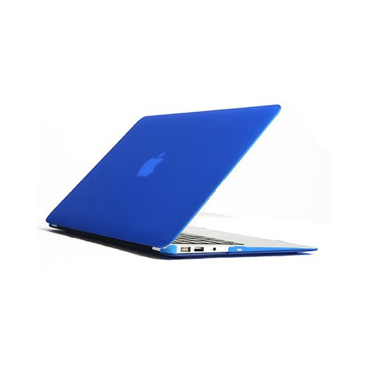 ENKAY Matte Plastic Front & Back Cover for Macbook Air 13.3 Inch w/ TPU Key Board Protector + Anti-dust Plugs - Dark Blue-2