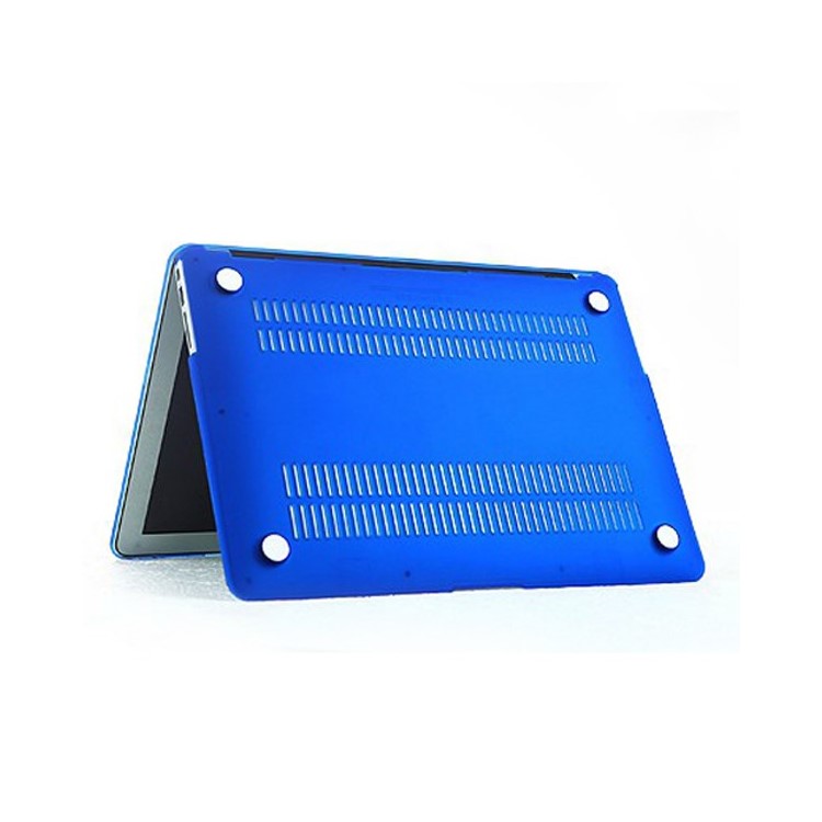 ENKAY Matte Plastic Front & Back Cover for Macbook Air 13.3 Inch w/ TPU Key Board Protector + Anti-dust Plugs - Dark Blue-4