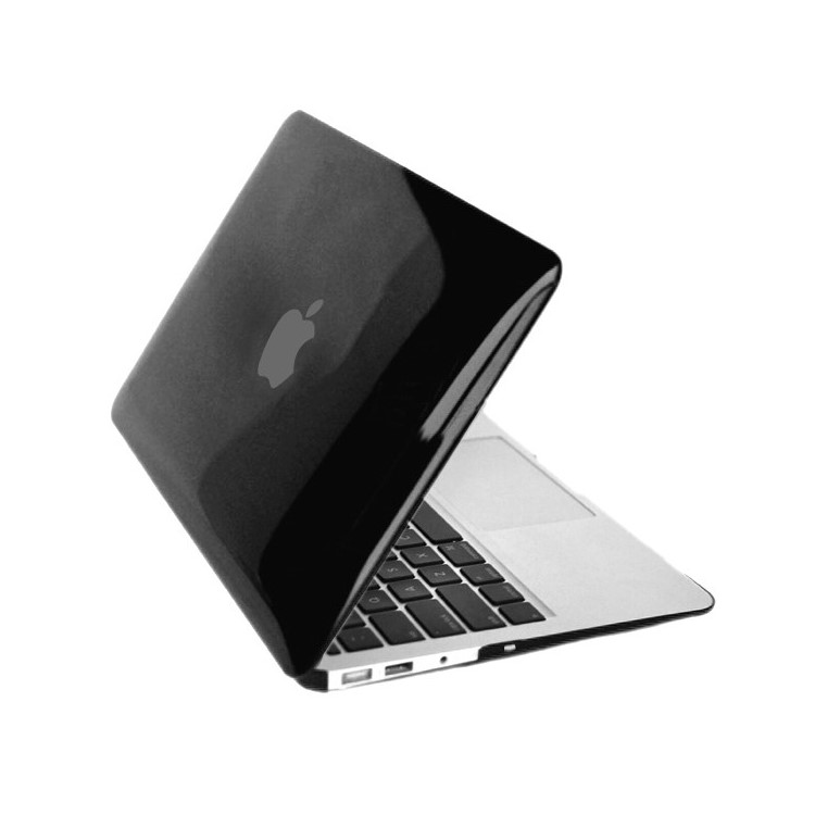 ENKAY Crystal Plastic Front & Back Cover for Macbook Air 13.3'' w/ TPU Key Board Protector + Anti-dust Plug - Black-2