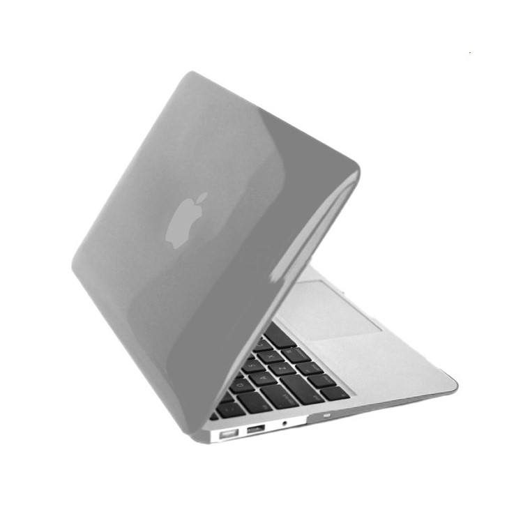 ENKAY Crystal Plastic Front & Back Cover for Macbook Air 13.3'' w/ TPU Key Board Protector + Anti-dust Plugs - Grey-2