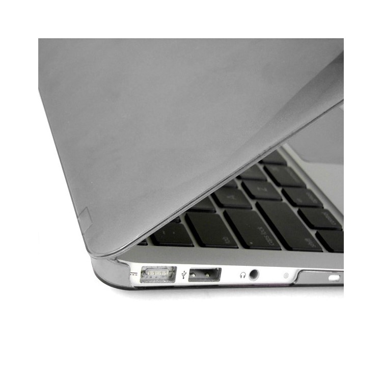 ENKAY Crystal Plastic Front & Back Cover for Macbook Air 13.3'' w/ TPU Key Board Protector + Anti-dust Plugs - Grey-4