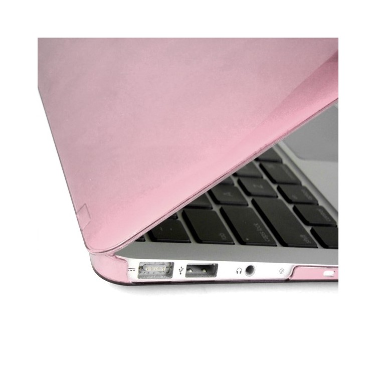 ENKAY Crystal Plastic Front & Back Cover for Macbook Air 13.3'' w/ TPU Key Board Protector + Anti-dust Plugs - Pink-4