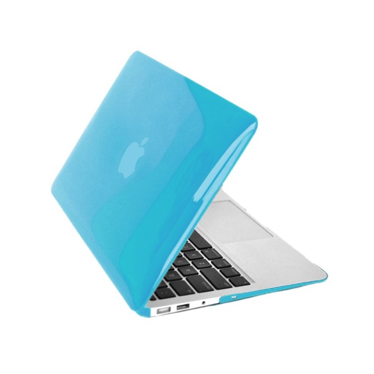 ENKAY Crystal Plastic Front & Back Cover for Macbook Air 13.3'' w/ TPU Key Board Protector + Anti-dust Plugs - Light Blue-2