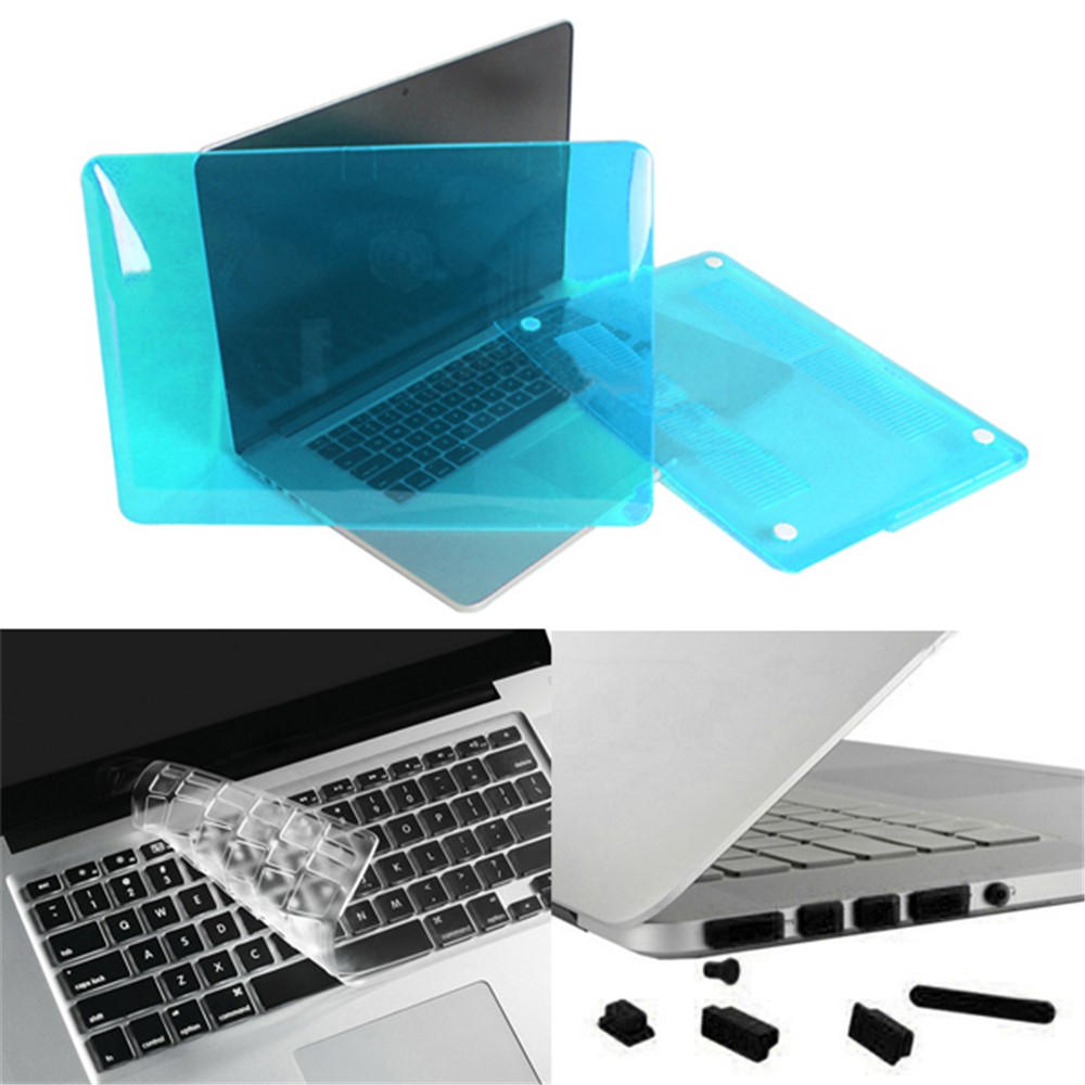 Light Blue ENKAY for MacBook Pro 13.3" A1425 Retina Display Crystal PC Shell + Keyboard Film + Anti-dust Plugs-1