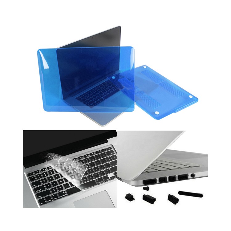 Dark Blue ENKAY Crystal PC Shell + Keyboard Film + Anti-dust Plugs for MacBook Pro 13.3" A1425 Retina Display-1
