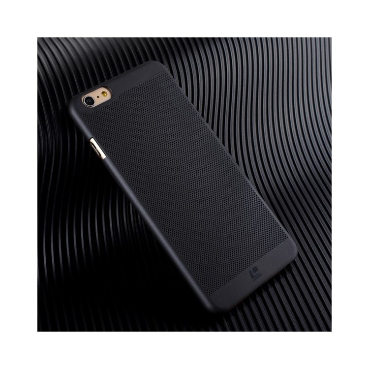 LOOPEE Good Heat Dissipation Hollow Mesh Plastic Case Cover for iPhone 6 / 6s 4.7 inch - Black-1